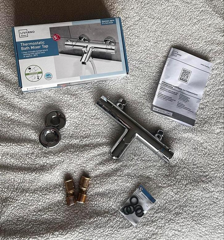 Livarno Thermostaatkraan Douche/Bad - Zo goed als nieuw, Doe-het-zelf en Verbouw, Sanitair, Zo goed als nieuw, Kraan, Chroom, Ophalen of Verzenden