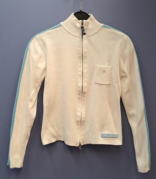 River Woods wit (kort) vestje + licht blauwe streep S 44598, Kleding | Dames, Truien en Vesten, Zo goed als nieuw, Maat 36 (S)