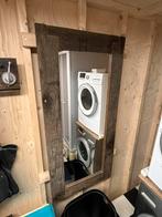 Zgan wagonplank  spiegel maatwerk gemaakt, Ophalen, Zo goed als nieuw, Rechthoekig, Minder dan 100 cm