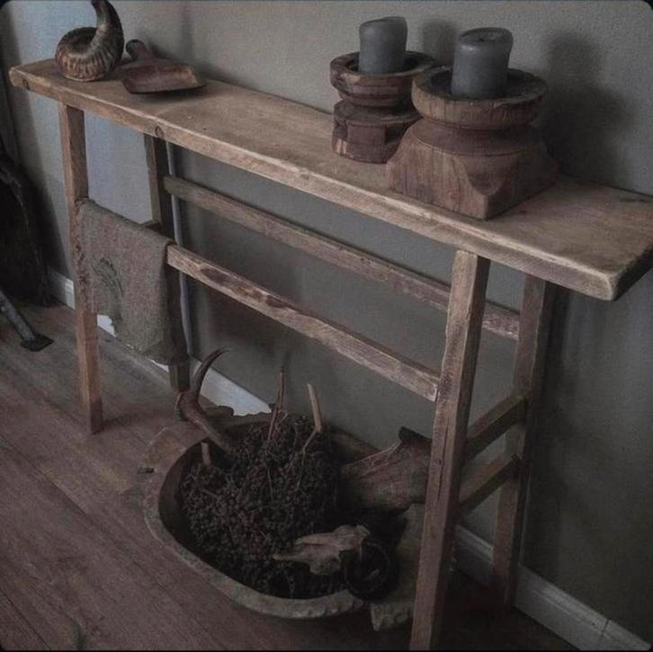 ~Stoer Sober Landelijk Houten Sidetable/Wandtafel~, Huis en Inrichting, Woonaccessoires | Overige, Nieuw, Ophalen of Verzenden