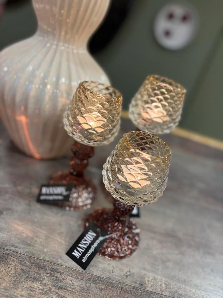 Sfeervolle Kandelaars - Set van 3 - nieuw, Huis en Inrichting, Woonaccessoires | Kandelaars en Kaarsen, Nieuw, Kandelaar, Minder dan 25 cm