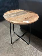 Nieuw! 1 mango houten bijzettafels/salontafels, Ophalen, Minder dan 55 cm, ., Rond