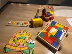 Houten blokkendoos takelwagen klok nijntje puzzel, Ophalen of Verzenden, Gebruikt, Duw- of Trekspeelgoed
