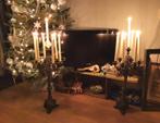 Antieke kandelaars kaarsenstandaards 74cm hoog! 2x 7 arms, Ophalen, Koper of Brons