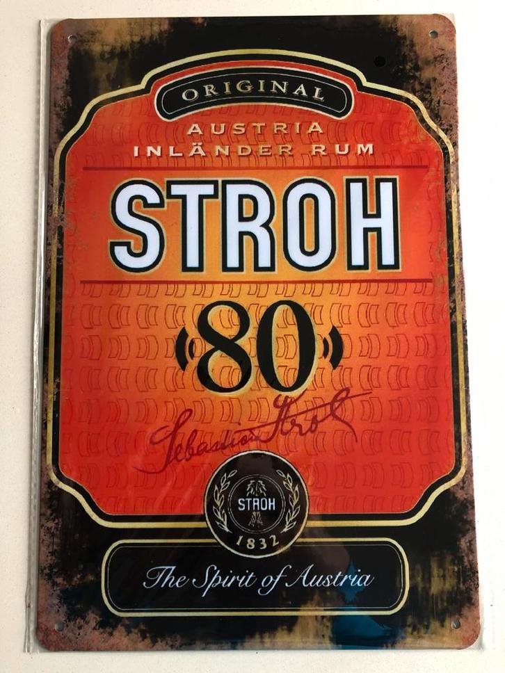 Stroh rum mancave winter drank cafe kroeg bar apres ski, Verzamelen, Merken en Reclamevoorwerpen, Nieuw, Reclamebord, Ophalen of Verzenden