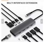 MN Tech USB-C HUB 10 in 1, 2x HDMI en 1x DisplayPort, Nieuw, Laptop, Docking station, Ophalen of Verzenden