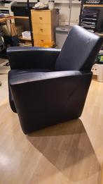 Gratis lederen fauteuil, donkerblauw, Huis en Inrichting, Fauteuils, Ophalen, Zo goed als nieuw, 75 tot 100 cm