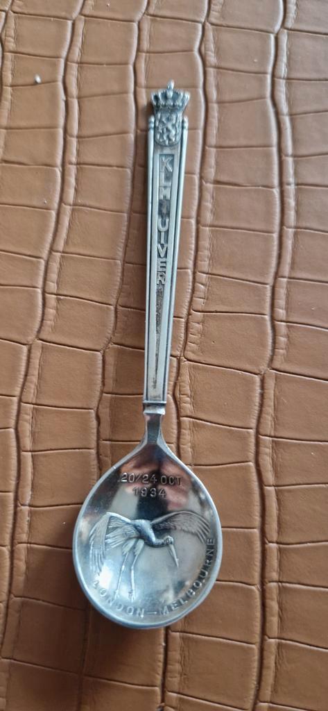 Vintage KLM Zilveren Lepel - London Melbourne 1934, Antiek en Kunst, Antiek | Bestek, Ophalen of Verzenden