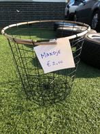 Metalen Mand met Houten Rand, Ophalen, Gebruikt, Rond