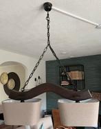 Eiken Hanglamp - Zonder Lampenkappen, Huis en Inrichting, Lampen | Hanglampen, Ophalen, Gebruikt, Hout, 50 tot 75 cm