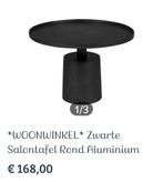 Zwarte aluminium salontafel rond, Ophalen, Zo goed als nieuw