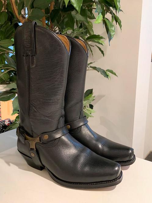 Sancho bikerboots 37 western boots bohemian laarzen, Kleding | Dames, Schoenen, Zo goed als nieuw, Hoge laarzen, Zwart, Ophalen of Verzenden