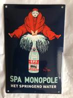 Emaille SPA Monopole reclame bord als nieuw nog, Ophalen of Verzenden, Zo goed als nieuw, Reclamebord