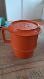 Oranje Tupperware Beker met Deksel, Ophalen of Verzenden