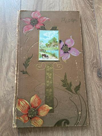 Antiek fotoalbum art nouveau Jugenstil foto bewaar boek beschikbaar voor biedingen