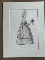 1852 Oud kostuum / Franse tekst - In leuke lijst UNIEK, Antiek en Kunst, Ophalen of Verzenden