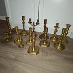 Groot lot kandelaars, Ophalen of Verzenden, Koper of Brons