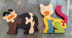 2 schattige houten puzzels, Ophalen of Verzenden, Minder dan 10 stukjes, Zo goed als nieuw, 6 maanden tot 2 jaar