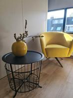 Zwarte metalen bijzettafel - 60cm diameter, Huis en Inrichting, Tafels | Bijzettafels, 45 tot 60 cm, Minder dan 55 cm, Metaal of Aluminium