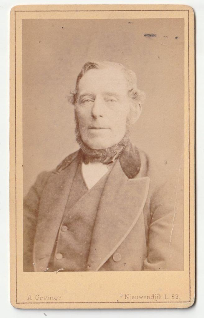 CDV man met "kabouterbaard" door A. Greiner Amsterdam, Verzamelen, Foto's en Prenten, Gebruikt, Foto, Overige onderwerpen, Voor 1940