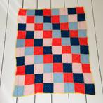 Prachtige gehaakte deken / kleurrijk retro sprei fluor, Kinderen en Baby's, Dekens, Slaapzakjes en Inbakerproducten, Ophalen of Verzenden