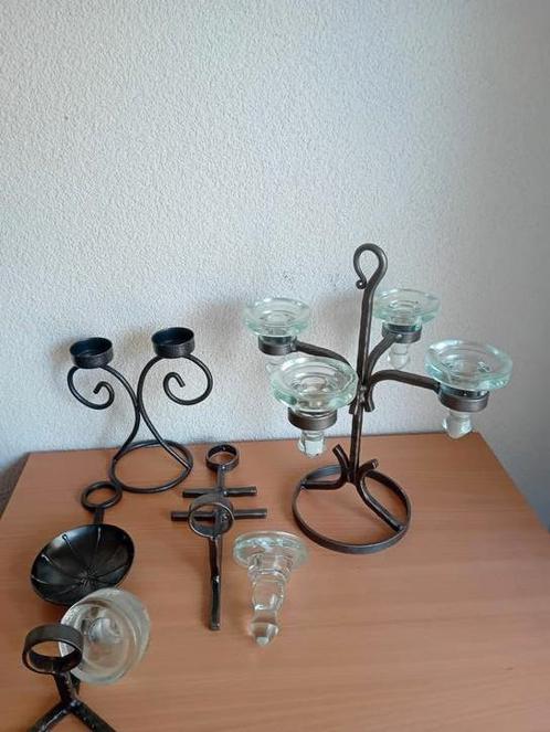 kandelaar  waxinelichtje  kaarsen glas, Antiek en Kunst, Antiek | Kandelaars, Koper of Brons, Ophalen