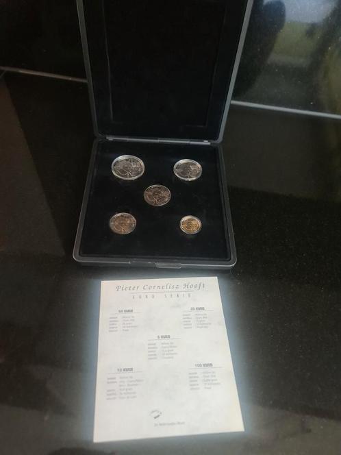 Euro serie set  Pieter Cornelisz Hooft 1997 P.C. Hooft, Postzegels en Munten, Penningen en Medailles, Goud, Nederland, Ophalen of Verzenden