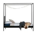 Hemelbed metaal zwart 90 x 200 WOOOD, Ophalen, Gebruikt, 90 cm, Eenpersoons