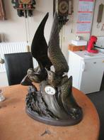 Oer 11335 GROTE antieke vogel pendule "H. le Chesne", Antiek en Kunst, Antiek | Klokken, Ophalen