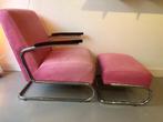 vintage Gispen voor Thonet S411 fauteuil met  hocker., Huis en Inrichting, Fauteuils, Ophalen, Gebruikt, Minder dan 75 cm, Gispen Bauhaus