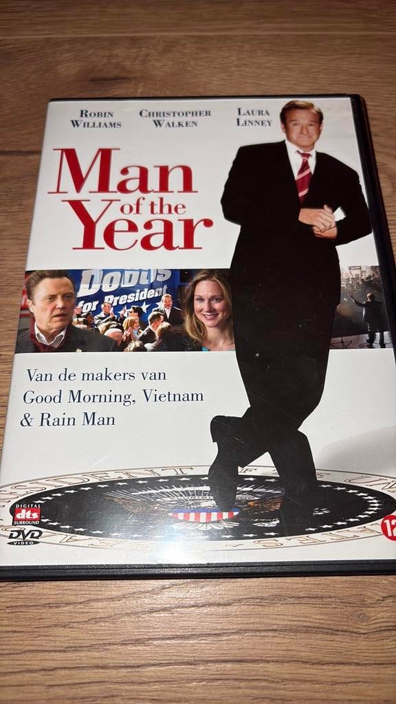 Man of the Year met Robin Williams en Christopher Walken., Cd's en Dvd's, Dvd's | Komedie, Zo goed als nieuw, Actiekomedie, Ophalen of Verzenden