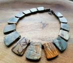 Nieuwe unieke zelfgemaakte ketting met picasso jasper stenen, Sieraden, Tassen en Uiterlijk, Kettingen, Overige kleuren, Nieuw
