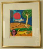 Corneille 'Le chat jaune' litho zeefdruk 180/200 jaar 1998, Ophalen