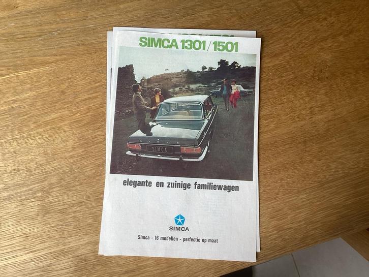 Simca 1301/1501 Leaflet, Boeken, Auto's | Boeken, Gelezen, Ophalen of Verzenden