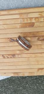 Stoere houten ring met zilver -18 mm - gratis verzending, Sieraden, Tassen en Uiterlijk, Ringen, Verzenden, Nieuw, 17 tot 18, Dame of Heer