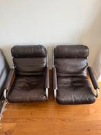 2x Gelderland 801 fauteuils ‘70 - Jan des Bouvrie, Huis en Inrichting, Fauteuils, Ophalen, Gebruikt, 100 tot 125 cm, Metaal