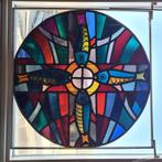 antiek glas en lood raam, kerkraam, Antiek en Kunst, Ophalen