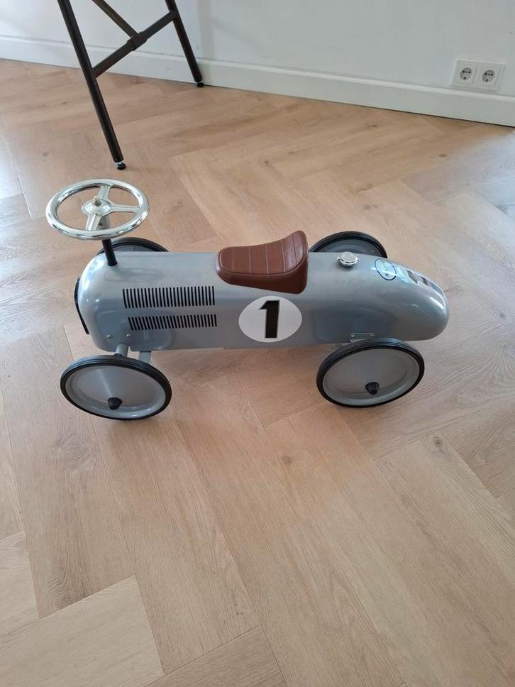 Vintage Metalen Loopauto - Grijs, Antiek en Kunst, Antiek | Speelgoed, Ophalen
