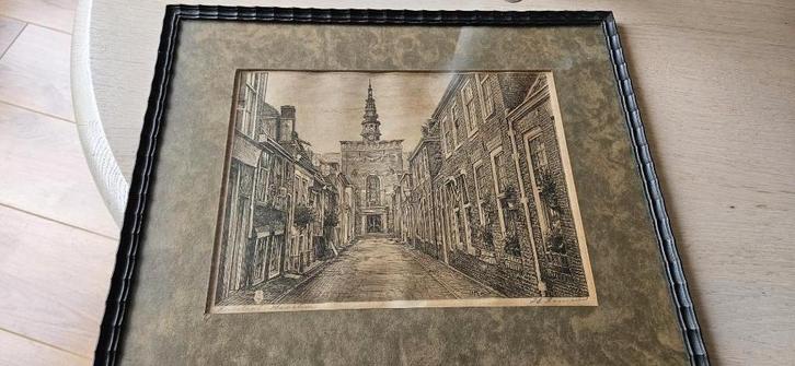 Straatje in Haarlem” (1922) – C. Kramer, Antiek en Kunst, Kunst | Schilderijen | Klassiek, Ophalen of Verzenden