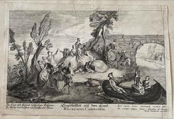 Gravure Recreatio Campestris - Martin Engelbrecht 1700s-1800 beschikbaar voor biedingen
