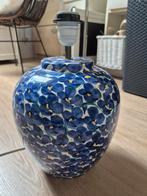 Handgemaakte lampenvoet met blauwe viooltjes, Antiek en Kunst, Ophalen of Verzenden