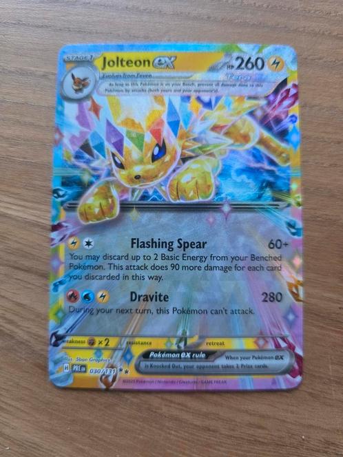 Jolteon EX pokemon kaart PRE, Hobby en Vrije tijd, Verzamelkaartspellen | Pokémon, Losse kaart, Ophalen of Verzenden