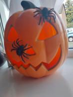 Halloween Pompoen met Licht & Spinnen, Ophalen of Verzenden, Zo goed als nieuw, Feestartikel, Halloween of Griezel