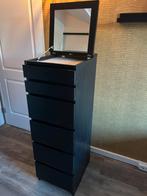 Ikea Malm ladekast 6 lades met spiegel zwart bruin, Ophalen, Gebruikt, 5 laden of meer, 50 tot 100 cm