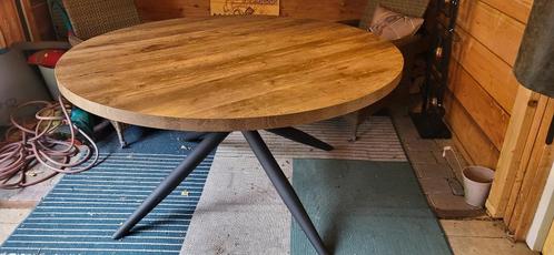 Ronde eettafel 1.50 mtr 6 persoons, mokka, Piet Klerkx, Huis en Inrichting, Tafels | Eettafels, Zo goed als nieuw, 100 tot 150 cm
