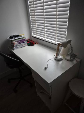 IKEA Malm Bureau + Stoel - Wit - afbeelding 2