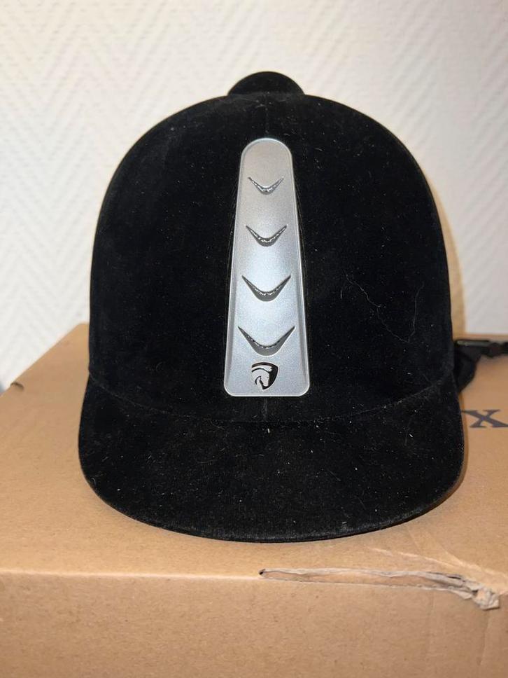 ZGAN Cap 52 Zwart Zilver Horka Helm Kindercap, Dieren en Toebehoren, Paardrijkleding, Zo goed als nieuw, Kinderen, Cap, Overige soorten