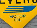Vintage Beverol Motorolie Emaille Reclamebord, Ophalen