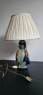 Vintage Keramische Tafellamp met Kap, Gouds plateel, Antiek en Kunst, Ophalen of Verzenden