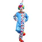 Clown Kostuum Blauw/Wit – Met Stippen & Hoed | - Maat L, Kleding | Heren, Carnavalskleding en Feestkleding